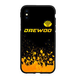 Чехол iPhone XS Max матовый Daewoo - gold gradient: символ сверху, цвет: 3D-черный