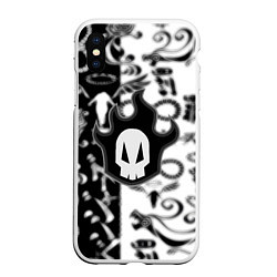 Чехол iPhone XS Max матовый Bleach logo blur anime black, цвет: 3D-белый