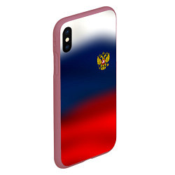 Чехол iPhone XS Max матовый Символика России герб, цвет: 3D-малиновый — фото 2