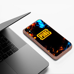 Чехол iPhone XS Max матовый Pubg storm искры, цвет: 3D-коричневый — фото 2