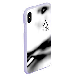 Чехол iPhone XS Max матовый Assassins Creed logo texture, цвет: 3D-светло-сиреневый — фото 2