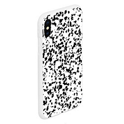 Чехол iPhone XS Max матовый Пятнистый чёрно-белый паттерн, цвет: 3D-белый — фото 2