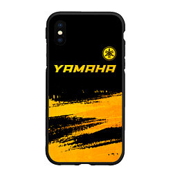 Чехол iPhone XS Max матовый Yamaha - gold gradient: символ сверху, цвет: 3D-черный