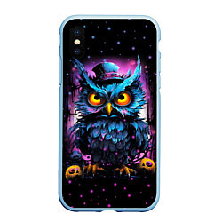 Чехол iPhone XS Max матовый Magic owl, цвет: 3D-голубой