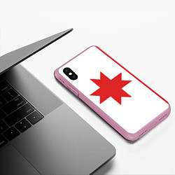 Чехол iPhone XS Max матовый Флаг Удмуртии, цвет: 3D-розовый — фото 2