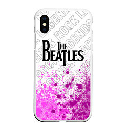 Чехол iPhone XS Max матовый The Beatles rock legends посередине, цвет: 3D-белый