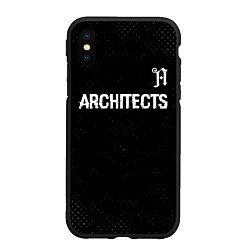Чехол iPhone XS Max матовый Architects glitch на темном фоне: символ сверху, цвет: 3D-черный