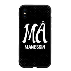 Чехол iPhone XS Max матовый Maneskin glitch на темном фоне, цвет: 3D-черный