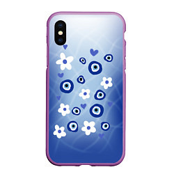 Чехол iPhone XS Max матовый Незабудка, цвет: 3D-фиолетовый