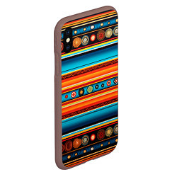 Чехол iPhone XS Max матовый Этнический узор в горизонтальную полоску, цвет: 3D-коричневый — фото 2