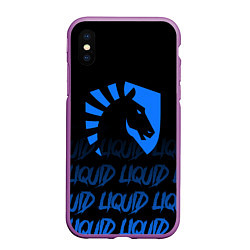 Чехол iPhone XS Max матовый Team Liquid style, цвет: 3D-фиолетовый