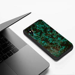 Чехол iPhone XS Max матовый Абстракция - водоросли, цвет: 3D-черный — фото 2