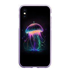 Чехол iPhone XS Max матовый Свет медузы, цвет: 3D-светло-сиреневый