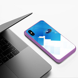 Чехол iPhone XS Max матовый Subaru art, цвет: 3D-фиолетовый — фото 2