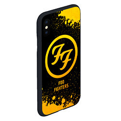 Чехол iPhone XS Max матовый Foo Fighters - gold gradient, цвет: 3D-черный — фото 2