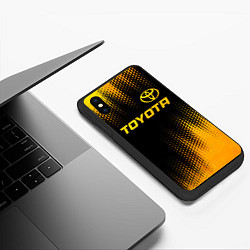 Чехол iPhone XS Max матовый Toyota - gold gradient посередине, цвет: 3D-черный — фото 2