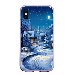 Чехол iPhone XS Max матовый Зимнее предновогоднее настроение, цвет: 3D-светло-сиреневый