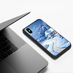 Чехол iPhone XS Max матовый Тропинка в новый год, цвет: 3D-черный — фото 2