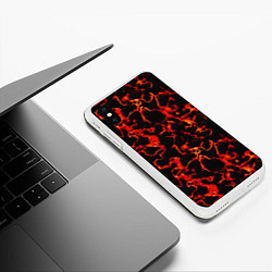 Чехол iPhone XS Max матовый Магма инферно, цвет: 3D-белый — фото 2