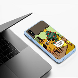 Чехол iPhone XS Max матовый This is fine - 2024, цвет: 3D-голубой — фото 2