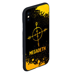 Чехол iPhone XS Max матовый Megadeth - gold gradient, цвет: 3D-черный — фото 2