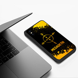 Чехол iPhone XS Max матовый Megadeth - gold gradient, цвет: 3D-черный — фото 2