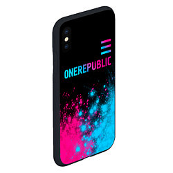 Чехол iPhone XS Max матовый OneRepublic - neon gradient посередине, цвет: 3D-черный — фото 2