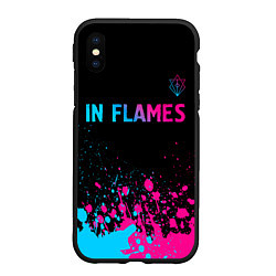 Чехол iPhone XS Max матовый In Flames - neon gradient посередине, цвет: 3D-черный