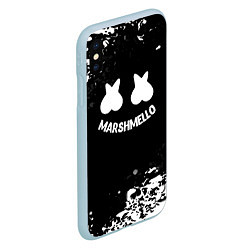 Чехол iPhone XS Max матовый Marshmello splash, цвет: 3D-голубой — фото 2