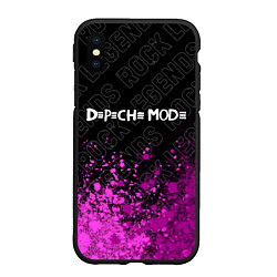 Чехол iPhone XS Max матовый Depeche Mode rock legends посередине, цвет: 3D-черный