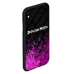 Чехол iPhone XS Max матовый Depeche Mode rock legends посередине, цвет: 3D-черный — фото 2