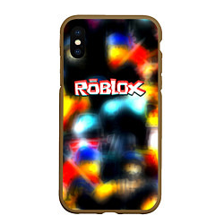 Чехол iPhone XS Max матовый Roblox game 2023, цвет: 3D-коричневый