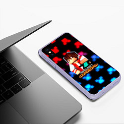 Чехол iPhone XS Max матовый Minecraft neon dungeons 2023, цвет: 3D-светло-сиреневый — фото 2