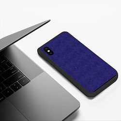 Чехол iPhone XS Max матовый Фиолетовая текстура волнистый мех, цвет: 3D-черный — фото 2
