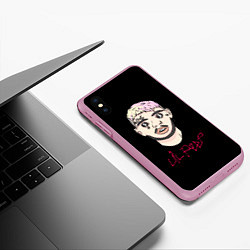 Чехол iPhone XS Max матовый Lil Peep rap music, цвет: 3D-розовый — фото 2