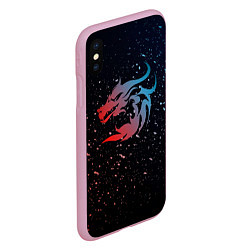 Чехол iPhone XS Max матовый Дракон млечный путь, цвет: 3D-розовый — фото 2