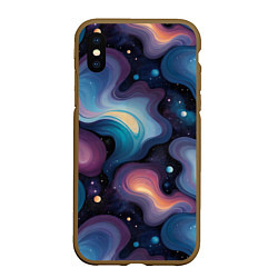 Чехол iPhone XS Max матовый Космические волны и звездная пыль, цвет: 3D-коричневый
