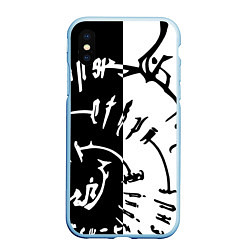 Чехол iPhone XS Max матовый Астарион - знак на спине чб, цвет: 3D-голубой