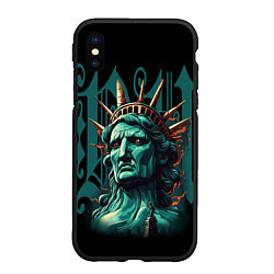 Чехол iPhone XS Max матовый Статуя свободы в New York США, цвет: 3D-черный