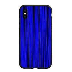 Чехол iPhone XS Max матовый Абстрактные полосы ультрамарин, цвет: 3D-черный