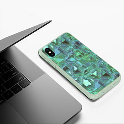 Чехол iPhone XS Max матовый Кибертехно, цвет: 3D-салатовый — фото 2