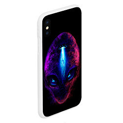 Чехол iPhone XS Max матовый UFO alien head, цвет: 3D-белый — фото 2