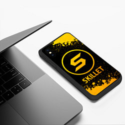 Чехол iPhone XS Max матовый Skillet - gold gradient, цвет: 3D-черный — фото 2