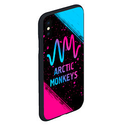 Чехол iPhone XS Max матовый Arctic Monkeys - neon gradient, цвет: 3D-черный — фото 2