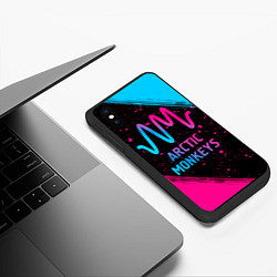 Чехол iPhone XS Max матовый Arctic Monkeys - neon gradient, цвет: 3D-черный — фото 2