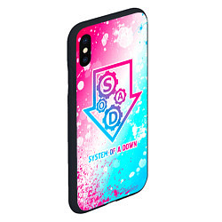 Чехол iPhone XS Max матовый System of a Down neon gradient style, цвет: 3D-черный — фото 2