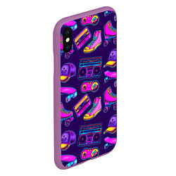 Чехол iPhone XS Max матовый Retro stuff, цвет: 3D-фиолетовый — фото 2