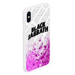 Чехол iPhone XS Max матовый Black Sabbath rock legends посередине, цвет: 3D-белый — фото 2