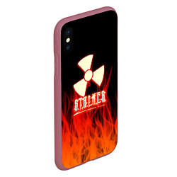 Чехол iPhone XS Max матовый Stalker 2 flame, цвет: 3D-малиновый — фото 2