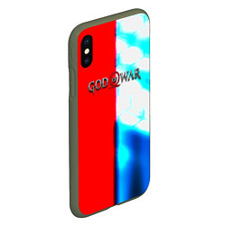 Чехол iPhone XS Max матовый Бог войны броня, цвет: 3D-темно-зеленый — фото 2